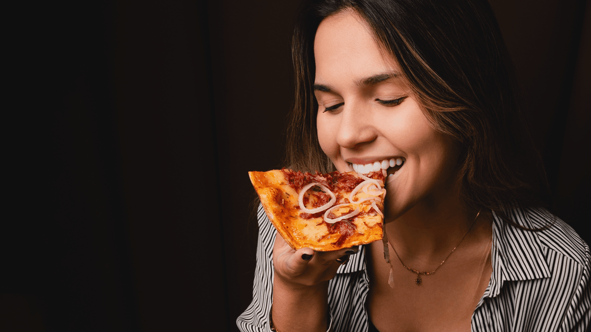 Fatia de pizza artesanal da Piatza